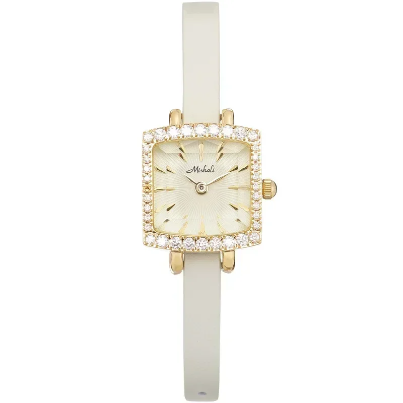 Petite montre à Quartz incrustée de strass pour femmes, tempérament de luxe rétro élégant, boîtier carré, cadeau True Pity pour les amoureux, nouvelle collection