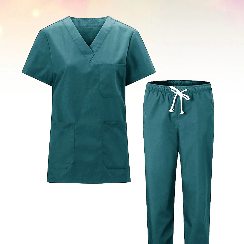

Cotton Doctor Clothes Set Lightweight Breathable Salon Lab Uniform Nursing Isolation Gown Comfortable Easy Wear Take Off