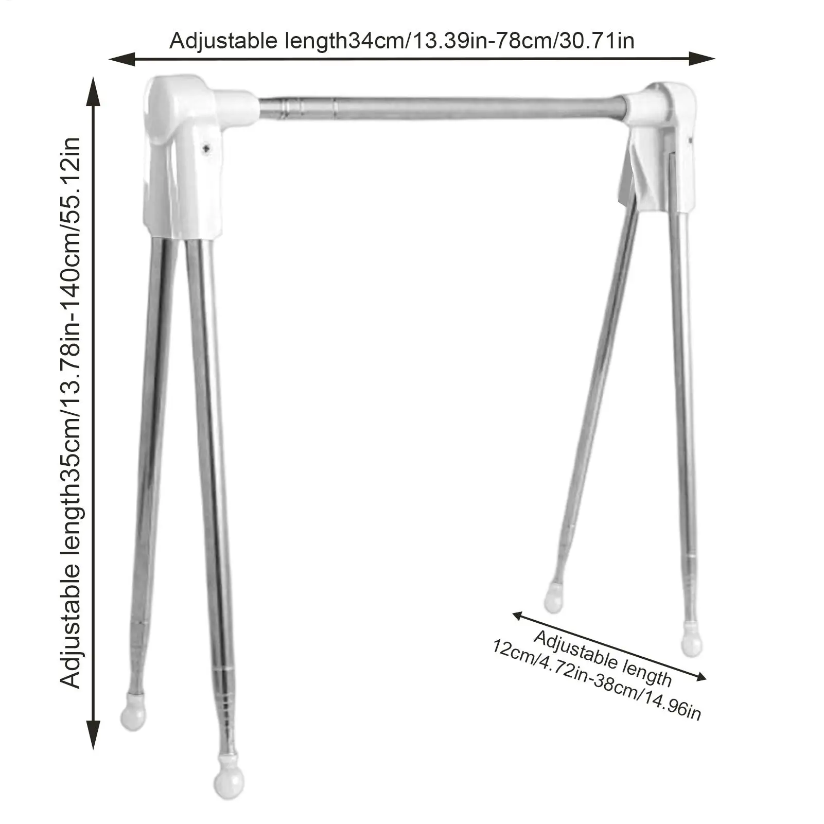 Foldable Clothes Drying Rack Stainless Steel Telescopic Garment Hanger Clothing Drying Rack For Balcony Travel Camping Bathroom view 6