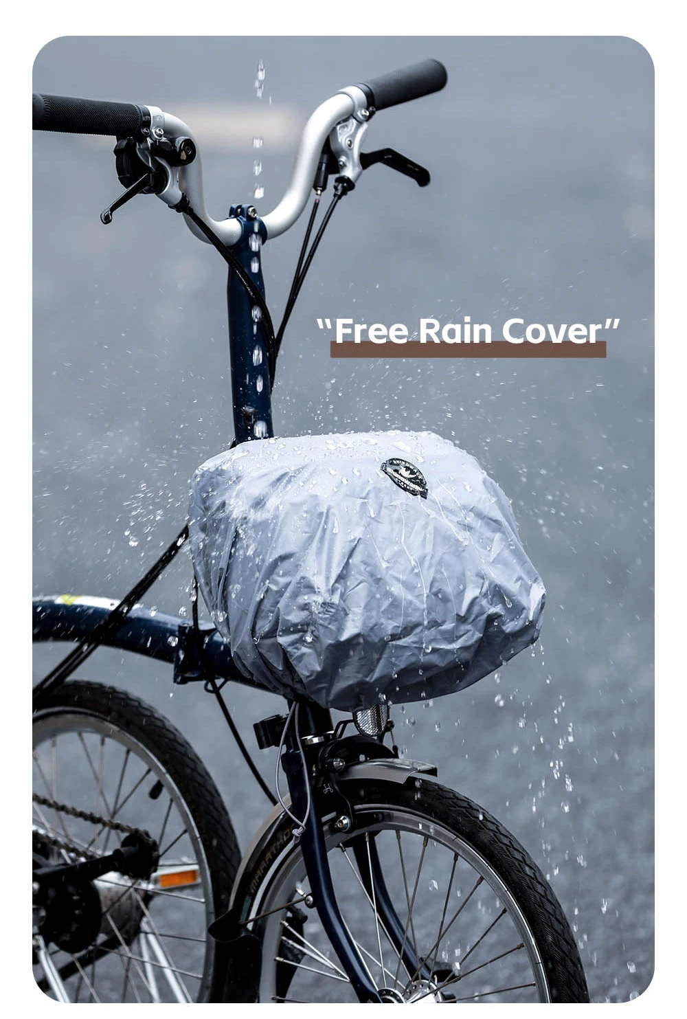 Rhinowalk Bicycle Handlebar Bag 6.5L Quick Release Bike Front Bag Comes With Rain Cover For Brompton Folding Bike Urban Cycling
