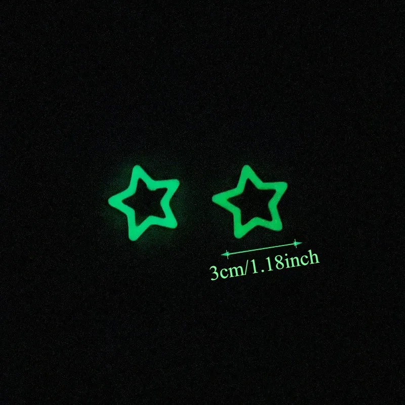 10pcs Colorful Glow in The Dark Star Heart Hairpin BB Snap Clips Luminous Barrettes Girls Hair Grip Kid Headdress Accessories view 4