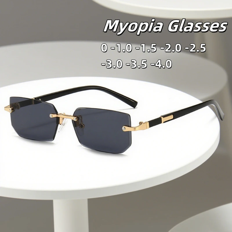 

New Frameless Cutting Edge Myopia Sunglasses Suitable for Men and Women To Wear UV Protective Glasses While Driving Outdoors