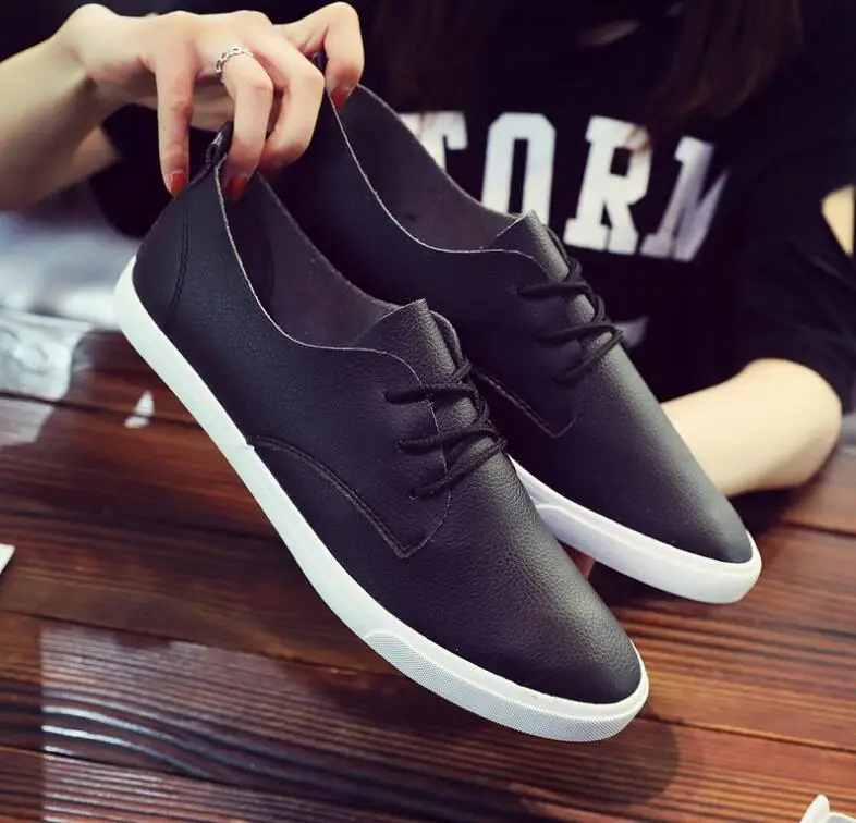 NEW Breathable Men\'s Shoes Casual Shoes Board Shoes Round Toe White Style Trendy Youth Shoes Sneakers