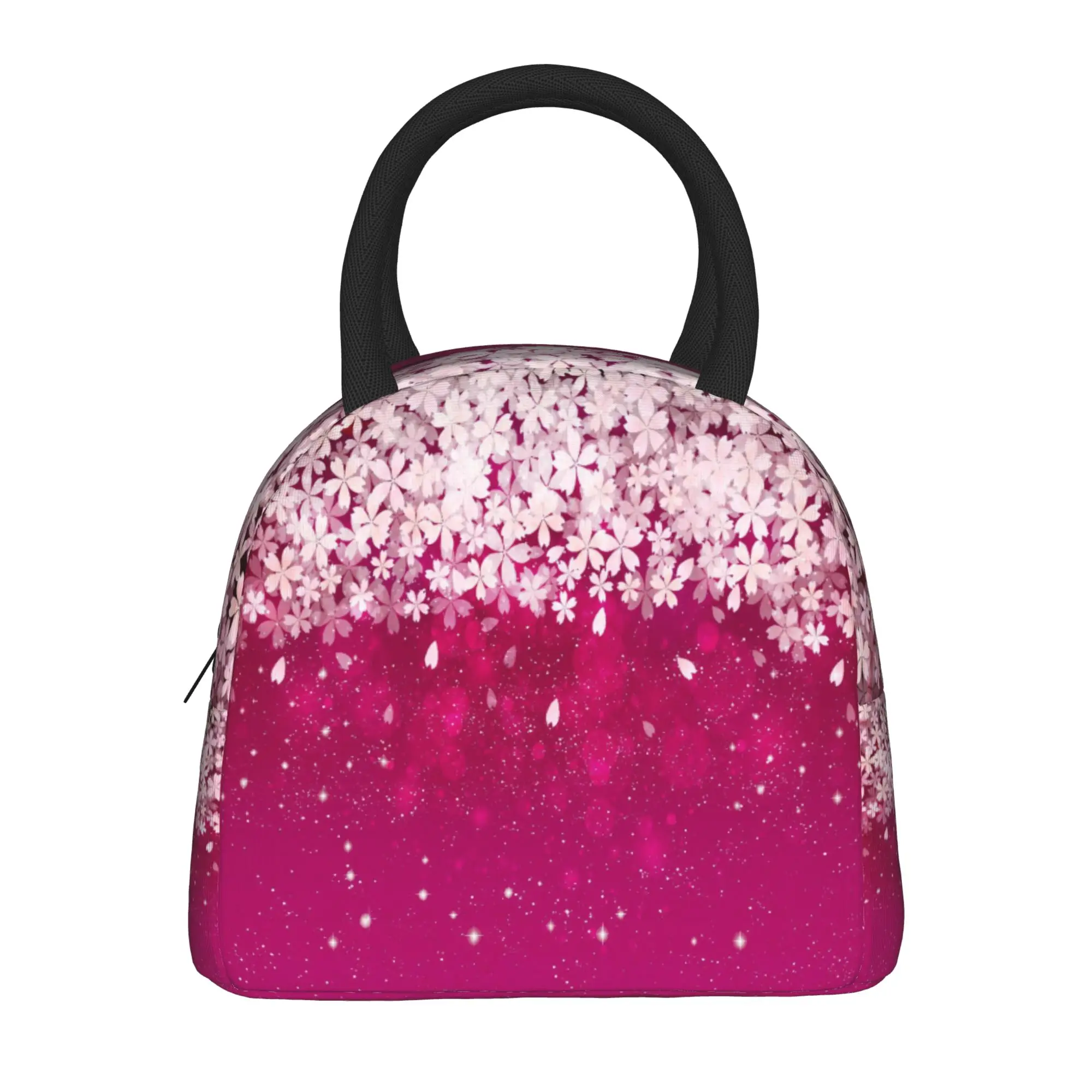 Japanese Sakura Cherry Blossom  Insulated Lunch Bag Cooler Bag Meal Container  Large Tote Lunch Box Bento Pouch Beach  Outdoor