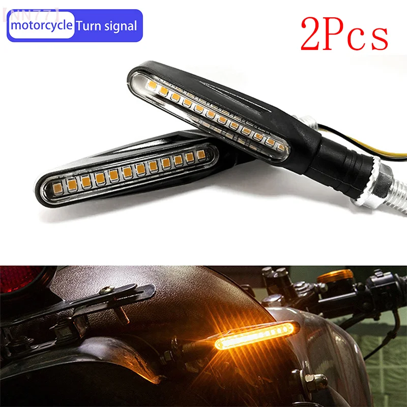 

1/2Pcs 12V LED Motorcycle Turn Signal Lights IP68 Waterproof Amber Flasher Indicator Blinker Rear Lamp Universal Accessories