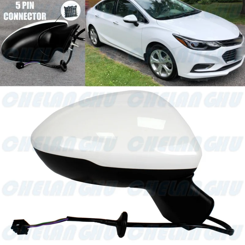 

For Chevrolet Cruze LHD 2016 2017 2018 2019 US Version Right Side 5 Pins White Painted Heated Power Adjust Mirror Assembly