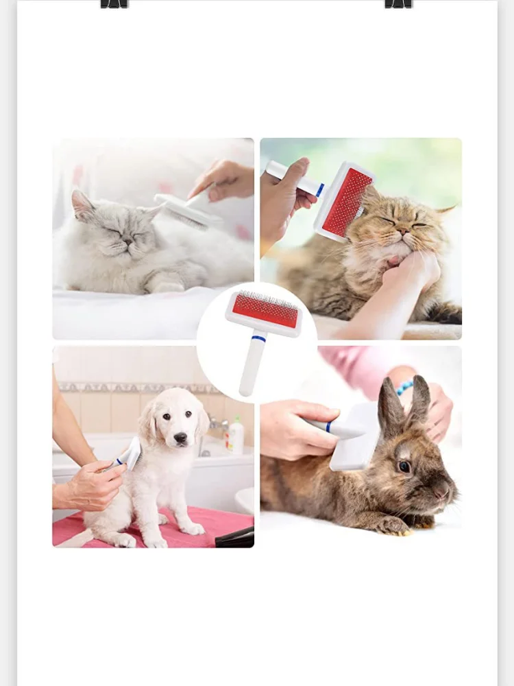 Pet Airbag Steel Needle Combs Fur Cleaning Brush For Puppy Small Dog And Cat Hair Removal Massage Comb