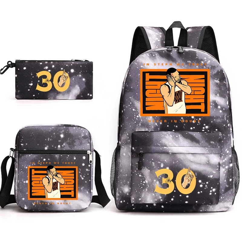 

printed backpack set campus student school bag shoulder bag pencil case 3-piece set