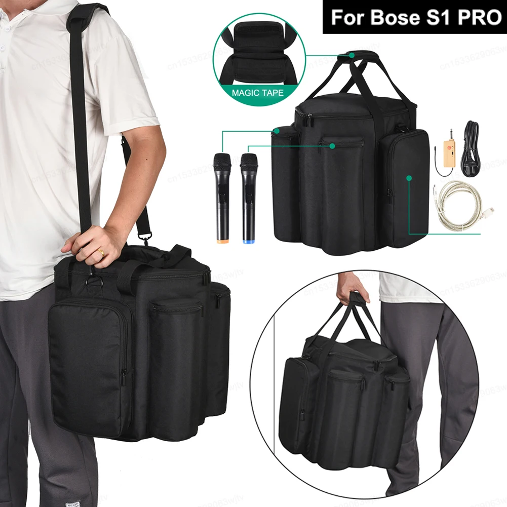 

Carrying Storage Bag Large Capacity Carry Shoulder Bag Shockproof Portable Handbag Anti-Fall for Bose S1 PRO Speaker Accessories