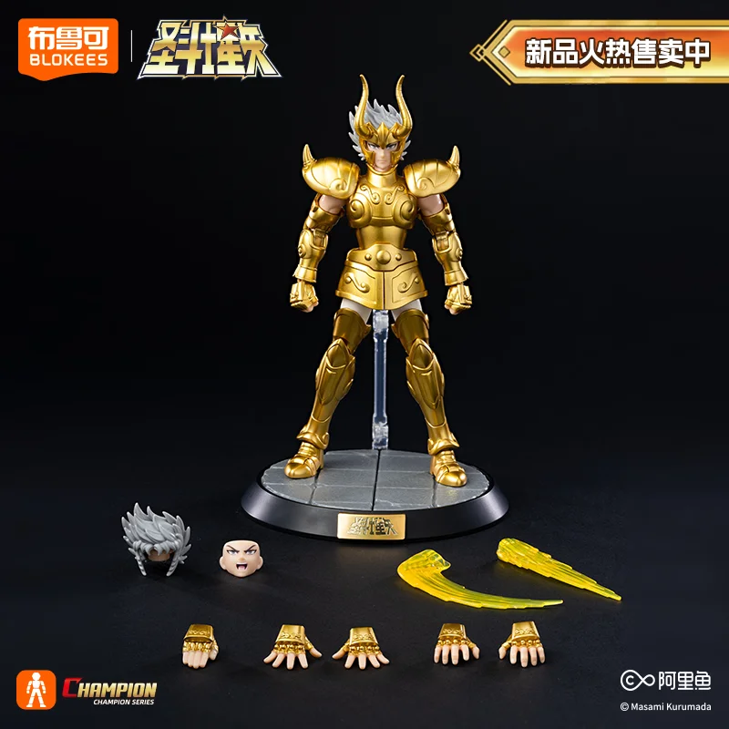 BLOKEES Original Ouro Saint Seiya DRAGON SHIRYU CAPRICORN SHURA CANCER DEATHMASK CAMPÃO CLASSE Figura de ação Anime Brinquedos Presente