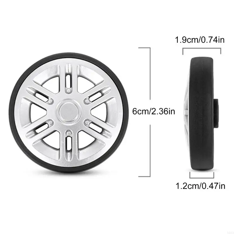 Y08D 8 Cái 60mm Bánh xe hành lý đôi Bánh xe vali Thay thế Lắp đặt dễ dàng