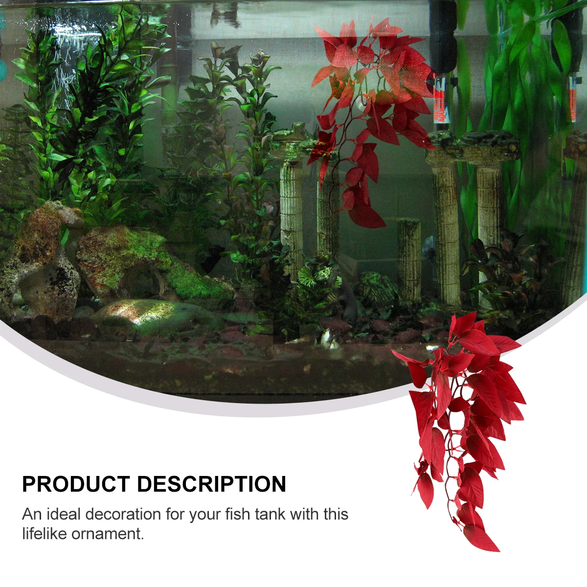 

Lifelike Artificial Aquarium Plants For Fish Tank Decoration Red Rattan Ornament Safe Easy Clean Fresh Salt Water Pet