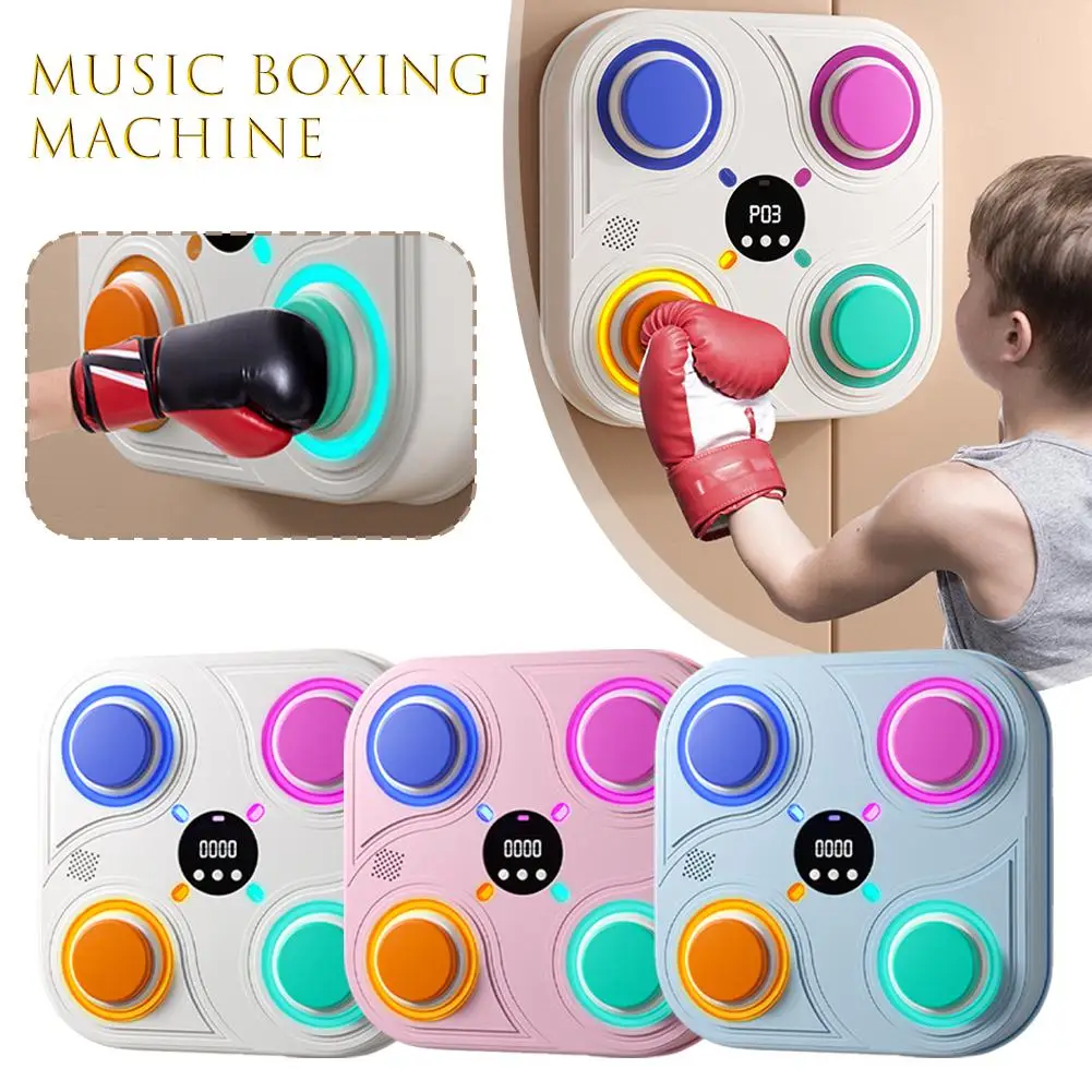 Bluetooth Compatible Children\'s Sports Music Boxing Machine Smart Music Boxing Machine Wall Mounted Children\'s Boxing Game