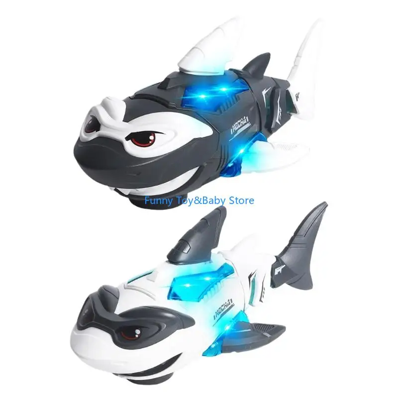 

Электрическая всенаправленная роботизированная игрушка-акула с предотвращением препятствий и вращением на 360 градусов для детей