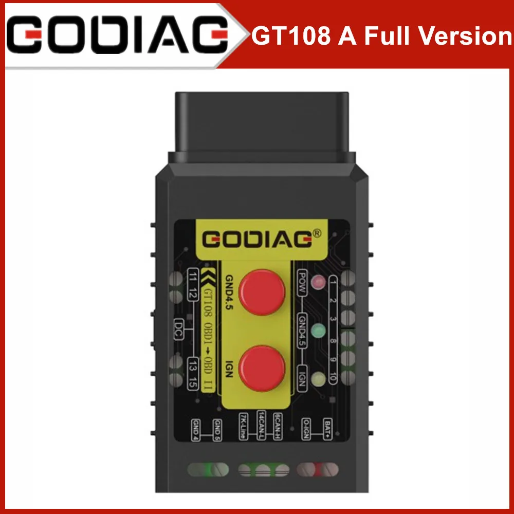 

Godiag GT108 A +B Full Version OBD Universal Adapter For Car/SUV/ Truck/Tractor Mining Vehicle/ Generator/ Boat/ Motorcycle