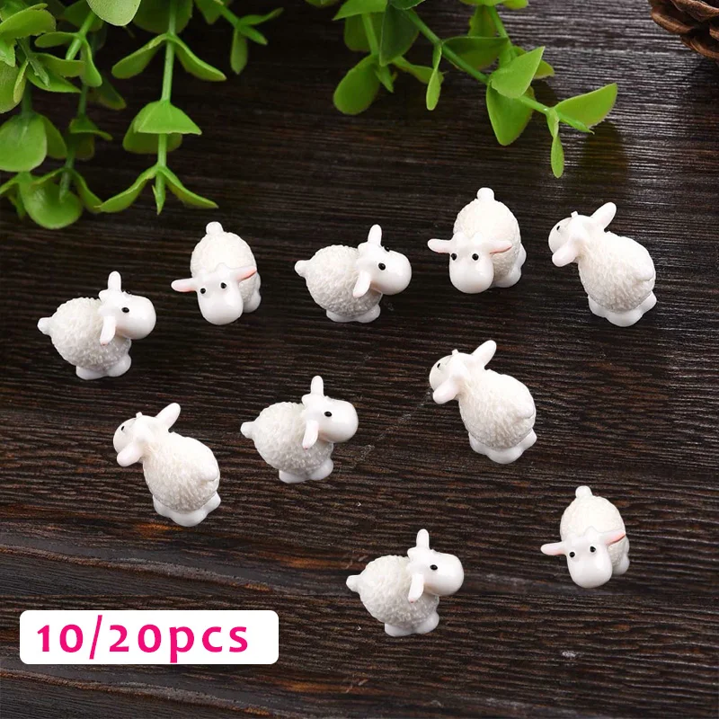 Mini-schapendieren voor huisdecoratie, Micro Fairy Garden-beeldjes, miniaturen, doe-het-zelf-accessoires, 10pc's per lot