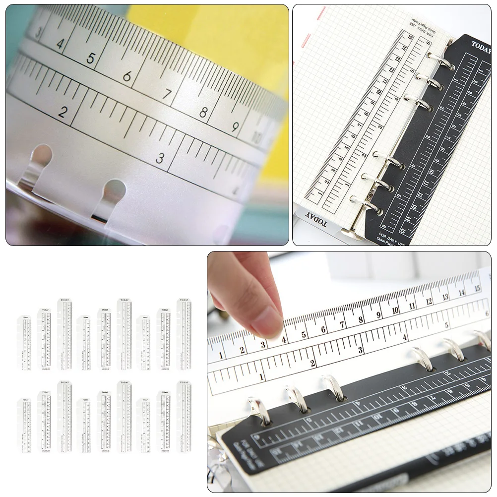 18pcs Bookmarks Ruler Premium Plastic Portable Page Marker Planner Accessory Lightweight Household Student Supplies