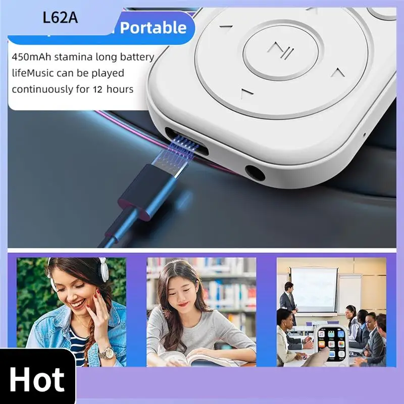 L62A MP3 Player Sports Mini MP3 Bluetooth 5.4 With Screen Video Music Player Support FM Radio