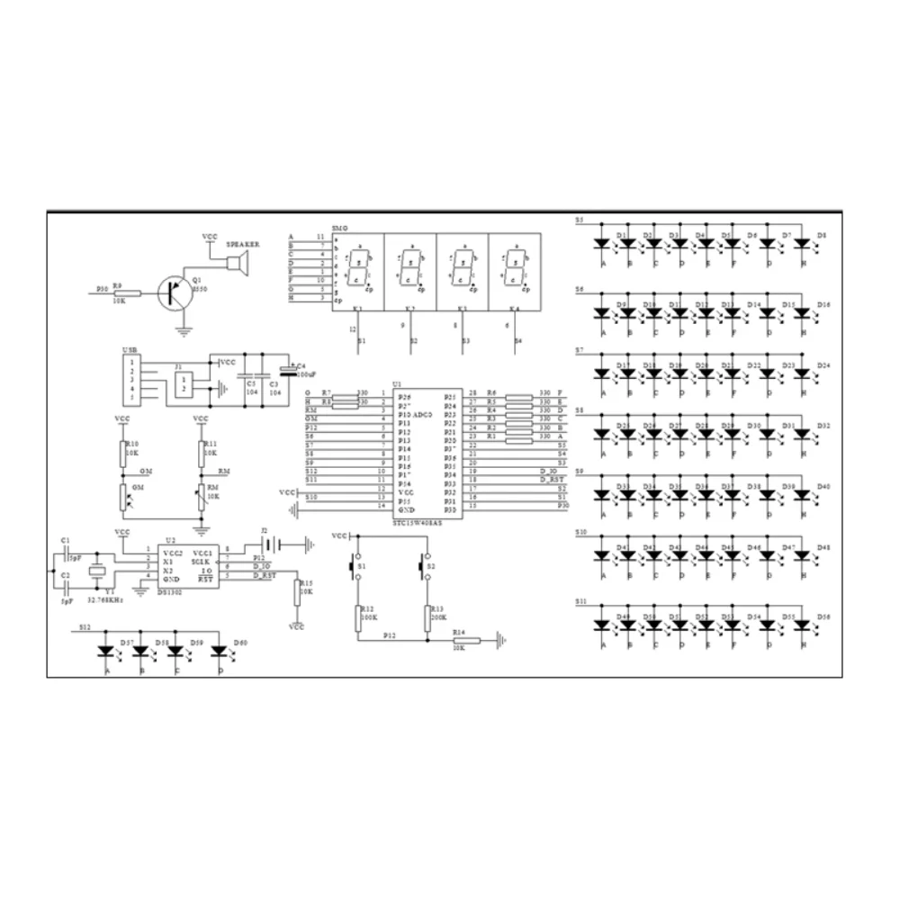 DIY Electronic Kit Multi-function Heart-Shaped LED Clock 4-digit Digital Tube Display PCB Soldering Practice Kit Micro USB DC 5V