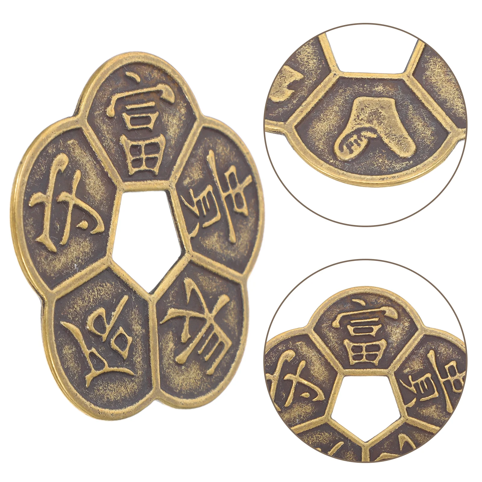 

Brass Collection Decorative Chinese Lucky for Divination Feng Shui Good Fortune Home Office Handcrafted