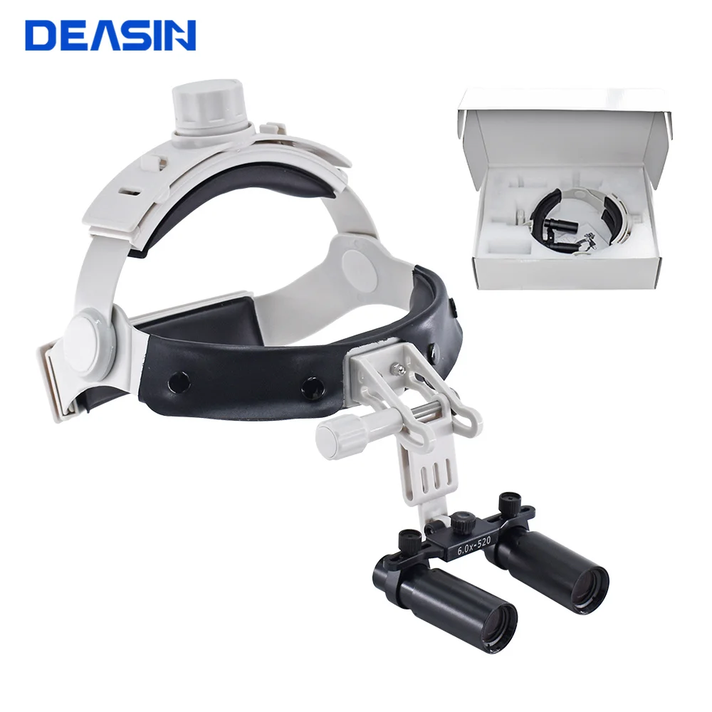 

Medical 5X / 6X Dental Magnifier Binocular ENT Kepler Loupes Headband Adjustable with LED Headlight 5W Dentist Surgical Headlamp