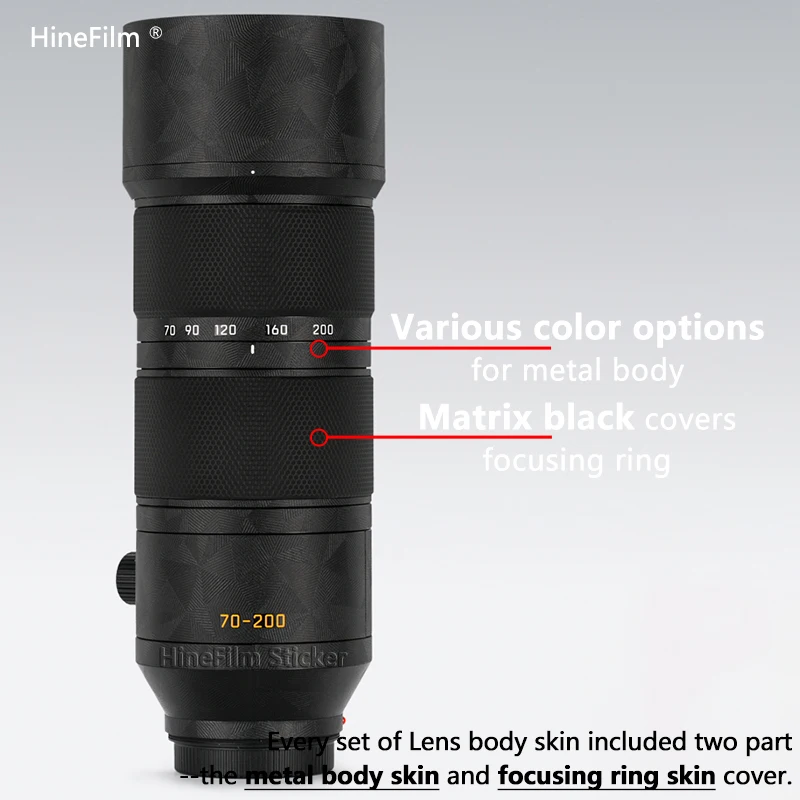 Kulit Hinefilm untuk Leica SL 70-200 F2.8 Stiker Lensa 70200 Pelindung Kulit Lensa untuk Leica SL70-200F2.8 Penutup Bungkus 70 200 Kulit