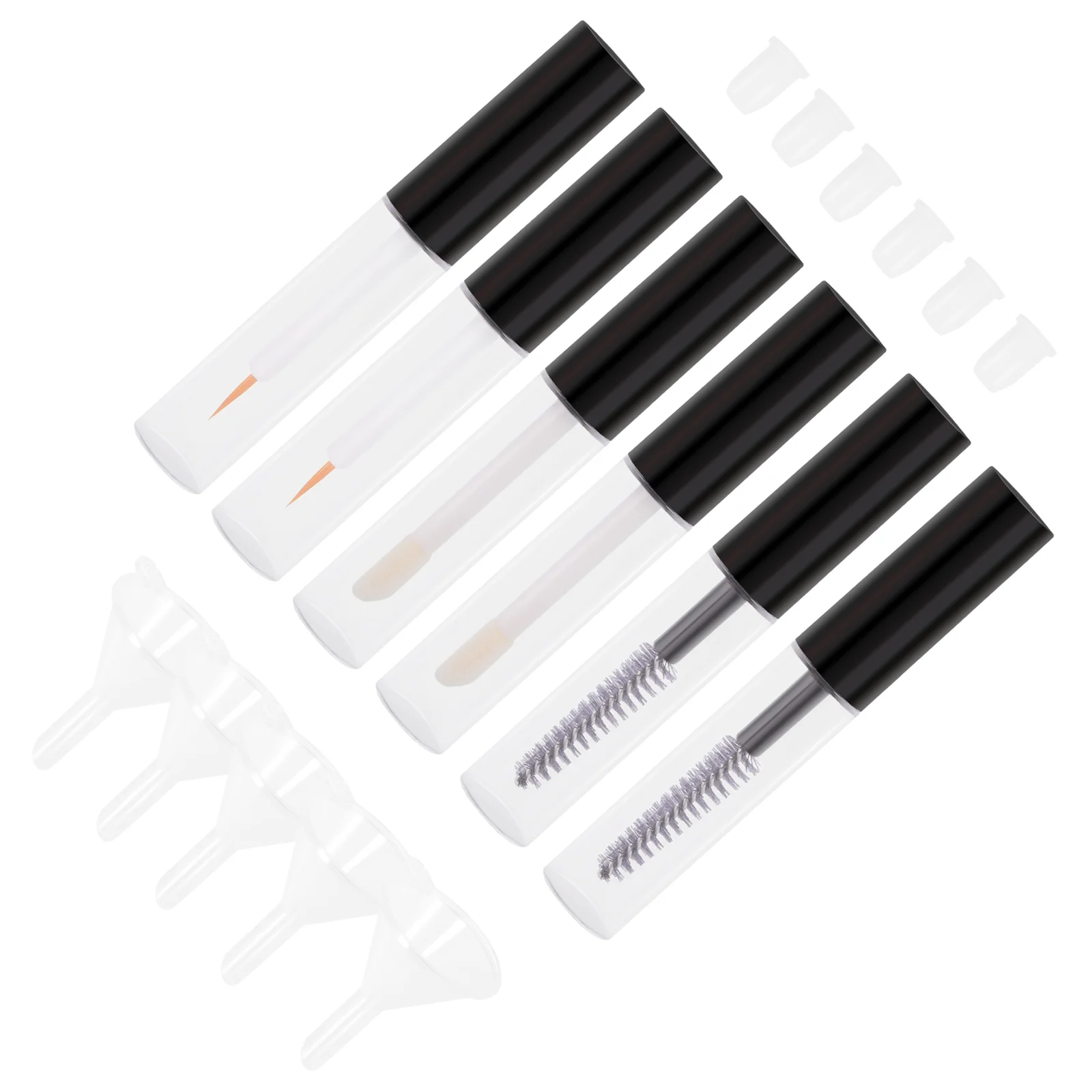Mascara Lip Gloss Tubes Empty Tubular and Wand Containers Plastic Eyebrow Brush Wands with Lash Bottle