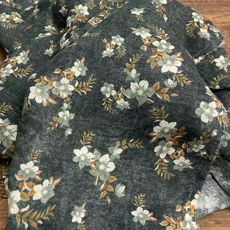 

Pure ramie printed fabric, used for making high-end summer clothing sewing fabrics.