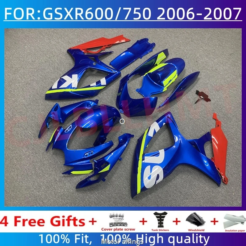 

Комплект обтекателей для мотоцикла, подходит для GSXR600 750 06 07, GSXR 600, GSX-R750 K6 2006 2007, полный комплект обтекателей из ABS-пластика.