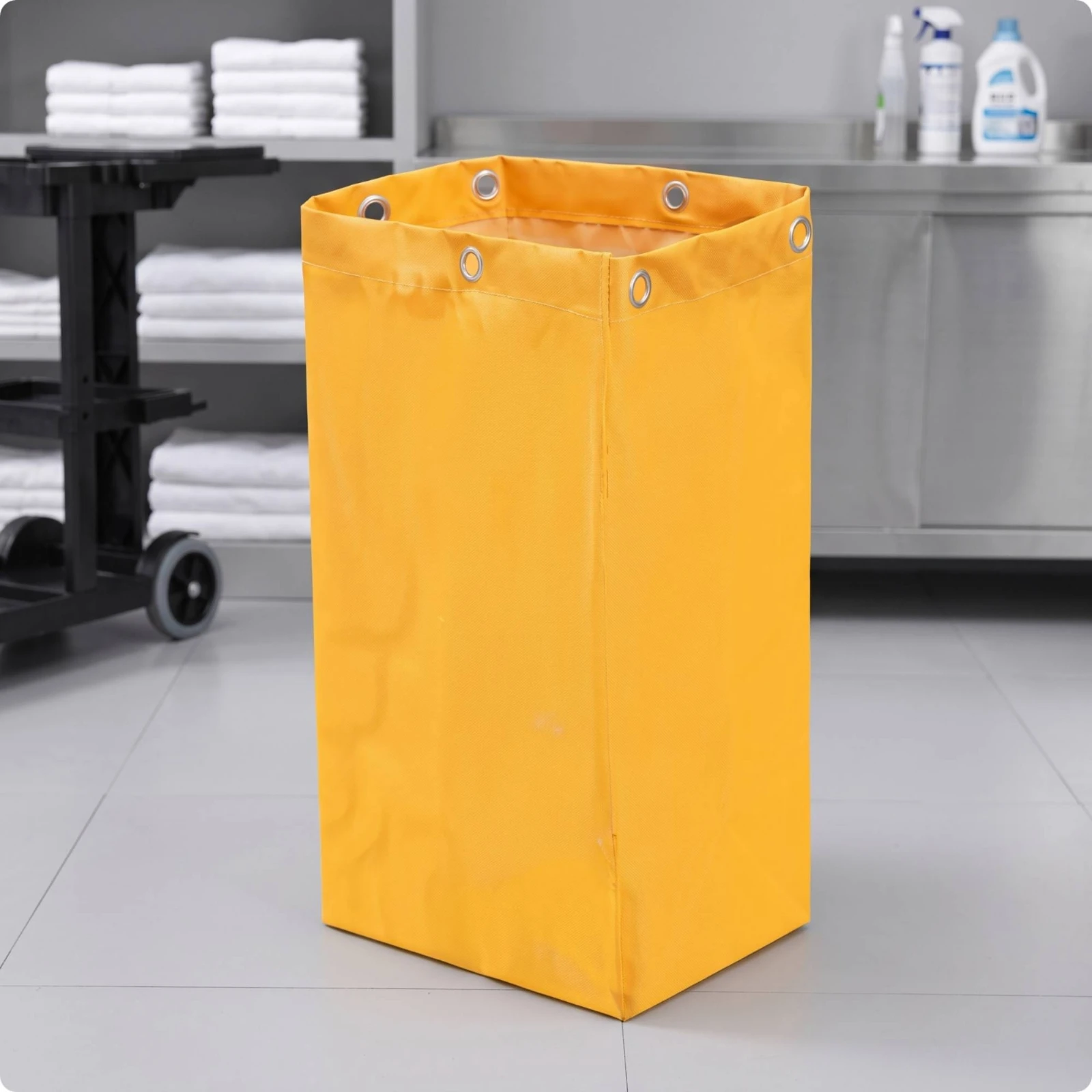 Janitorial Cart Replacement Bag Heavy-Duty Housekeeping Cart Bag with Grommets Reinforced Large Capacity for Janitors view 2