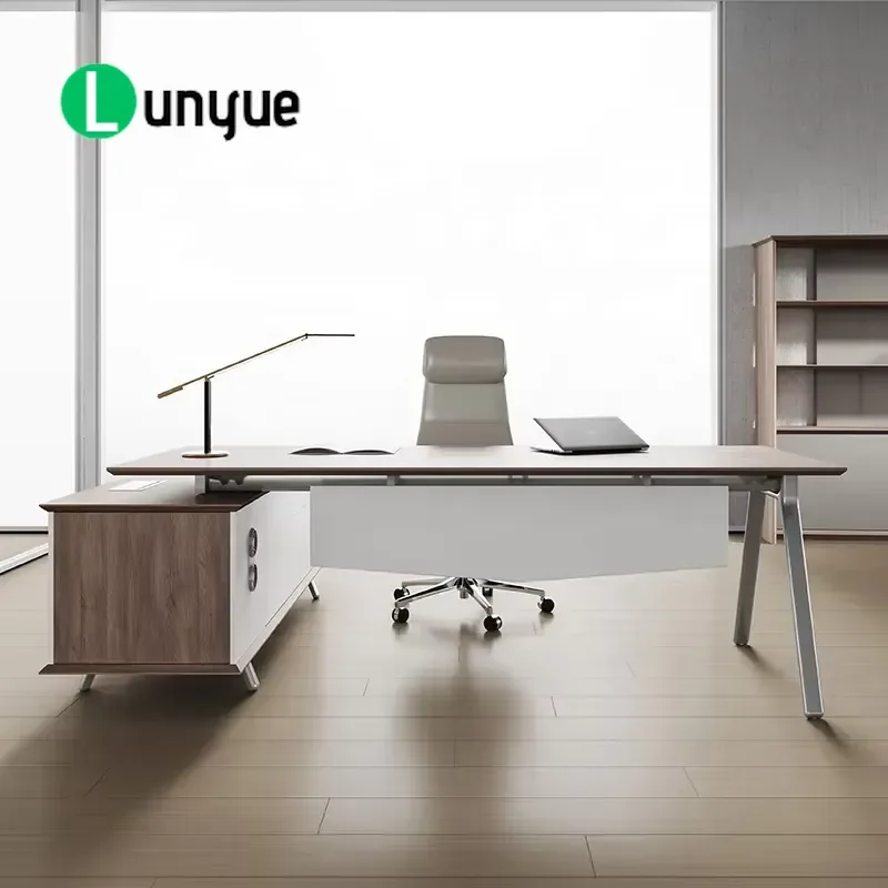 Modern Ergonomic Wood Office Desk and Chair Set Eco-friendly Home Office Furniture Comfortable CEO Workstation for Study Room