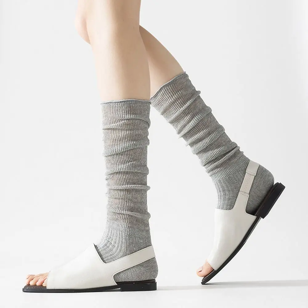 

Fashionable Sweet JK Long Socks INS Open Toe Mid-tube Stocking Japanese Style Soft Lolita Boots Cover Summer