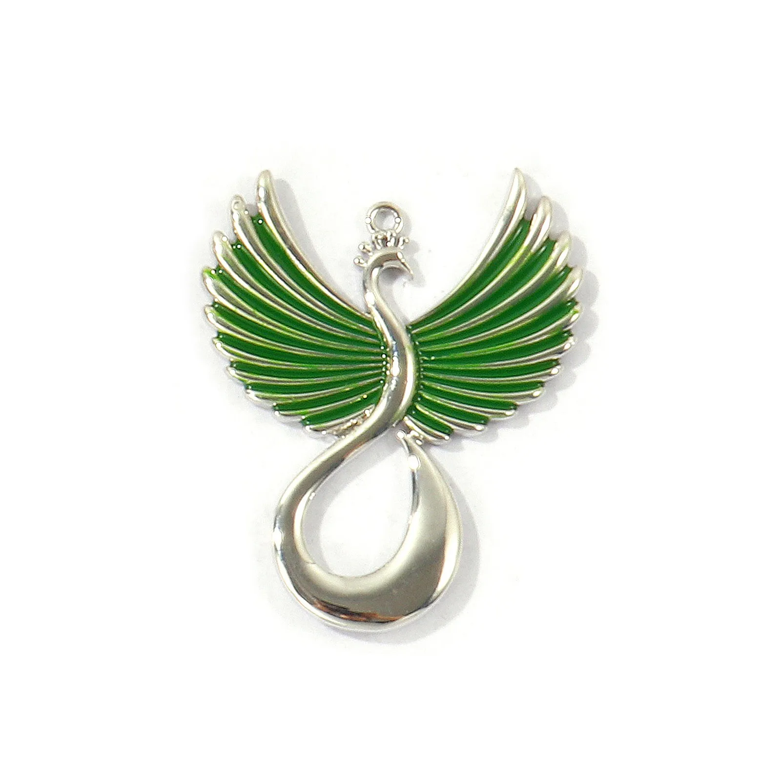 1 Stück Mehrfarbiger Emaille-Phönix-Anhänger, Mythisches Tier, Messing-Charms für DIY-Halsketten, Ohrringe, Schmuckherstellung, Großhandel, 4x3,3 cm – Detail 8