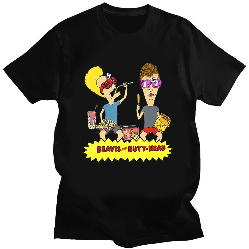 Beavis Butthead Funny Print Men Tshirt Summer Fashion Male T Shirt Unique Creativity Short-sleev O-neck Man Streetwear Tee Tops