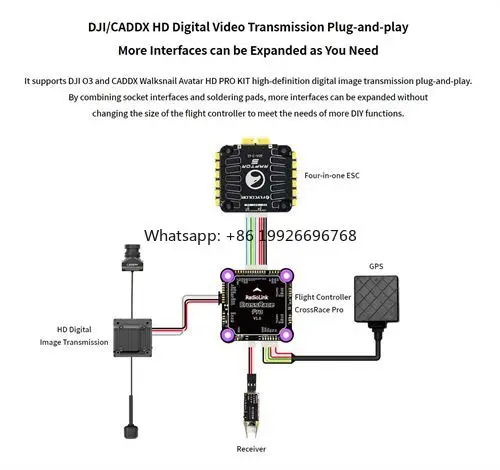 

NEW RadiolinkCrossRace Pro High-Speed at PosHold Flight Controller OSD Integrated XRotor 60A 4-in-1 Lite 2-8 for Axis Multirotor