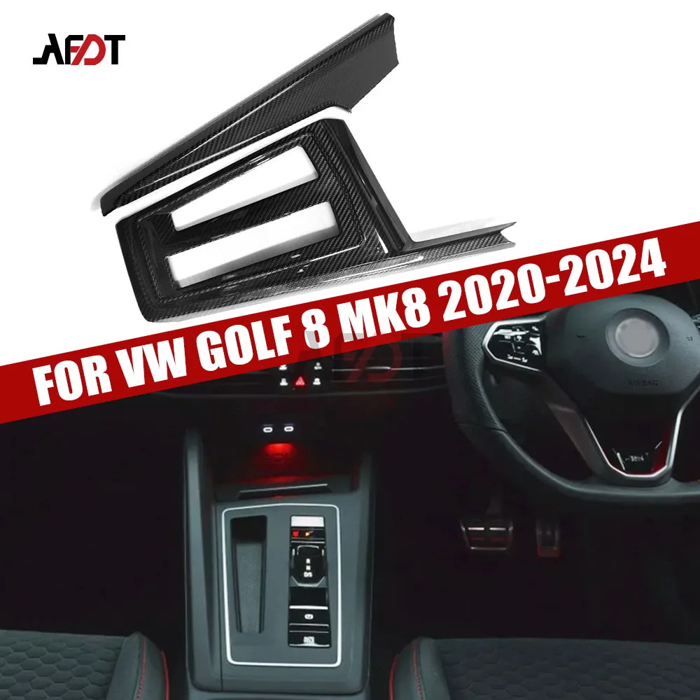 

AFDT For VW Golf 8 MK8 GTE GTI GTD R RLINE 2020-2024 RHD Carbon Fiber Interior Center Console Gear Shift Panel Cover Trim