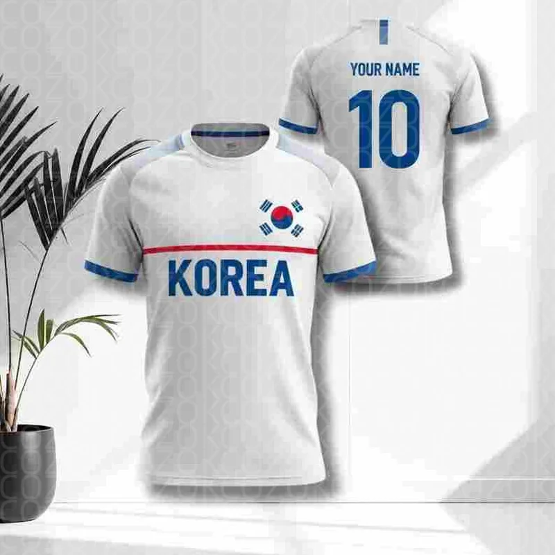 Custom Korea Pattern Team Football Jersey for Men Women Football Short Sleeves T-shirts Athletic Tee Shirts