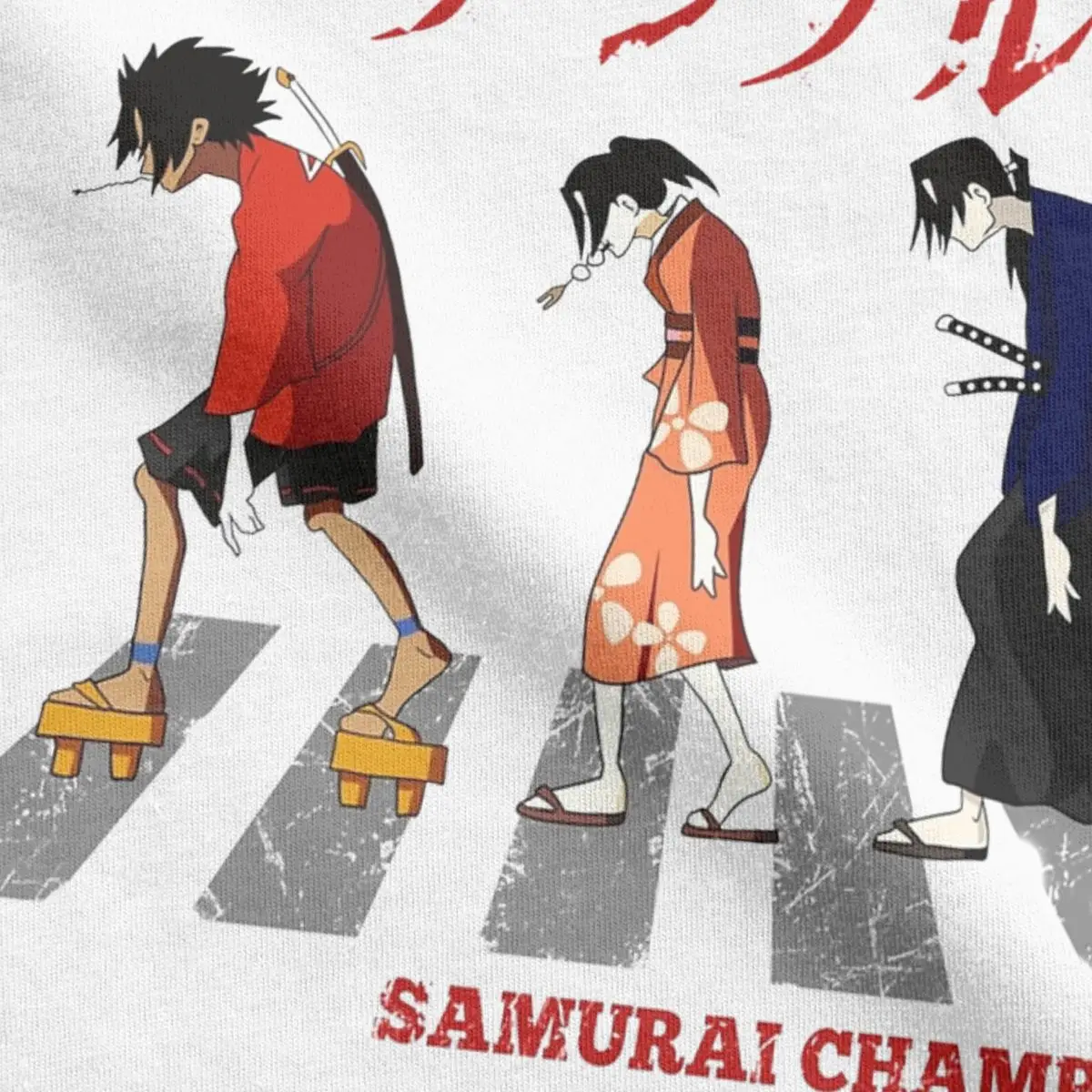 Camisetas samurái Champloo Walking Fuu Mugen Jin para hombre, camisetas divertidas de algodón puro, camisetas de cuello redondo, ropa de manga corta estampada