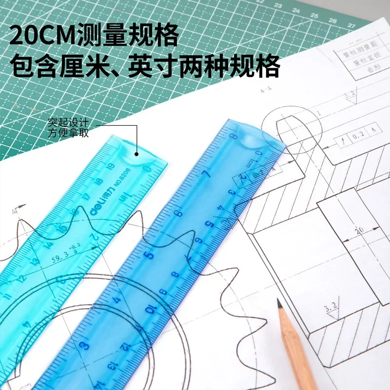 Regla Flexible de 20CM para estudiantes, Material Escolar, Material Kawaii, 1 unidad