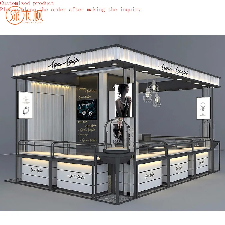 

Customized Refined Jewelry Shop Design Luxury Glass Jewelry Display Cabinet Wholesale Price Jewelry Kiosks for Mall