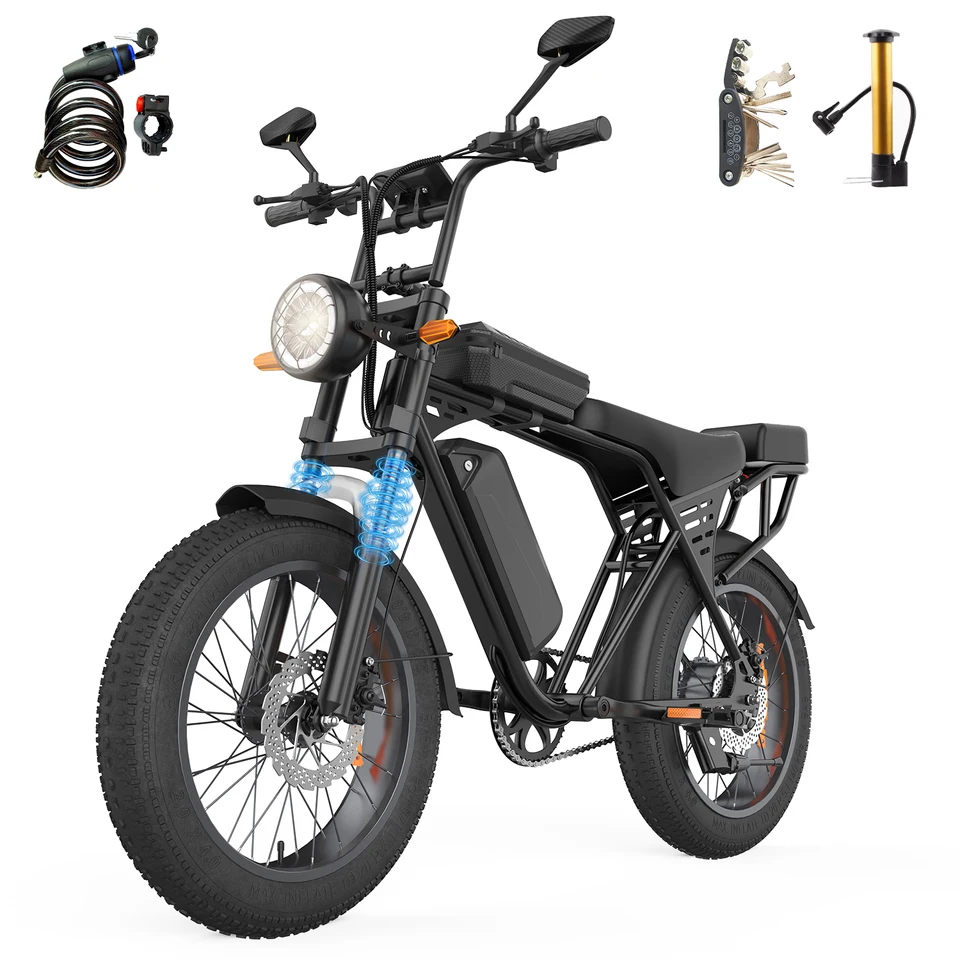 X5 20 Inch Fat Tire All‑Terrain Electric Bike, 1500W Peak Motor, 48V 15AH Removable Battery, Dual Disc Brake Adult E‑Bike for Off‑Road Beach Snow Commuting