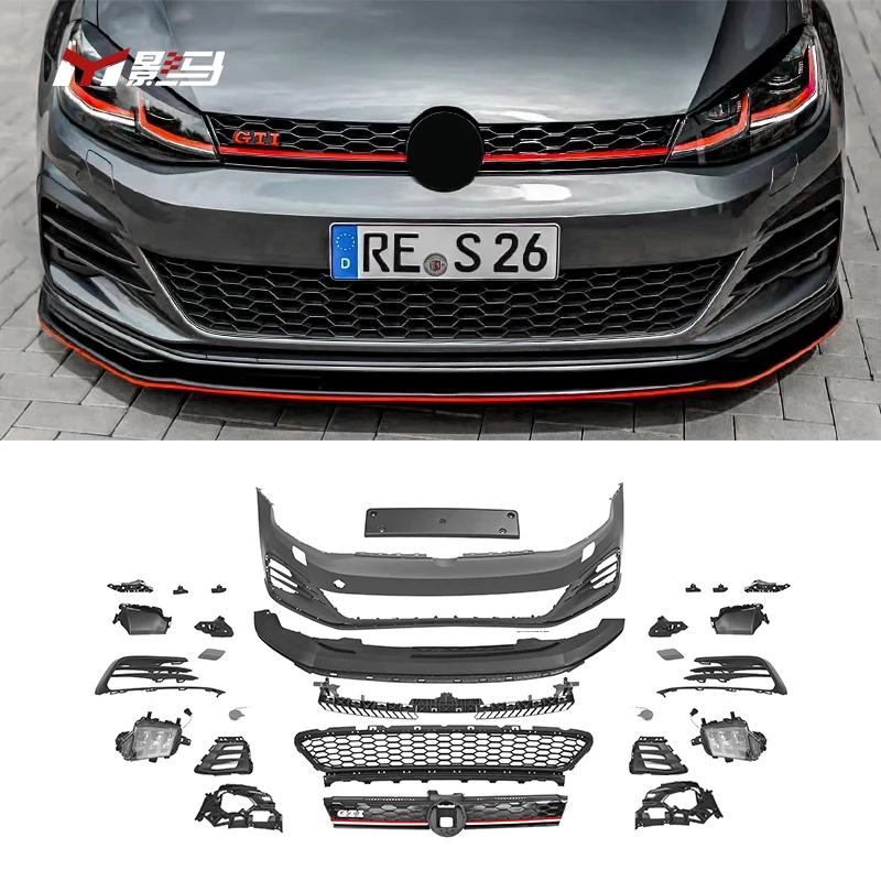 Automotive Parts Front Bumper for VW Golf 7MK7 MK7.5 Upgrade GOLF GTI MK7 7.5 Body Kit 2013-2020 Sport PP Plastic Golf 7 YM