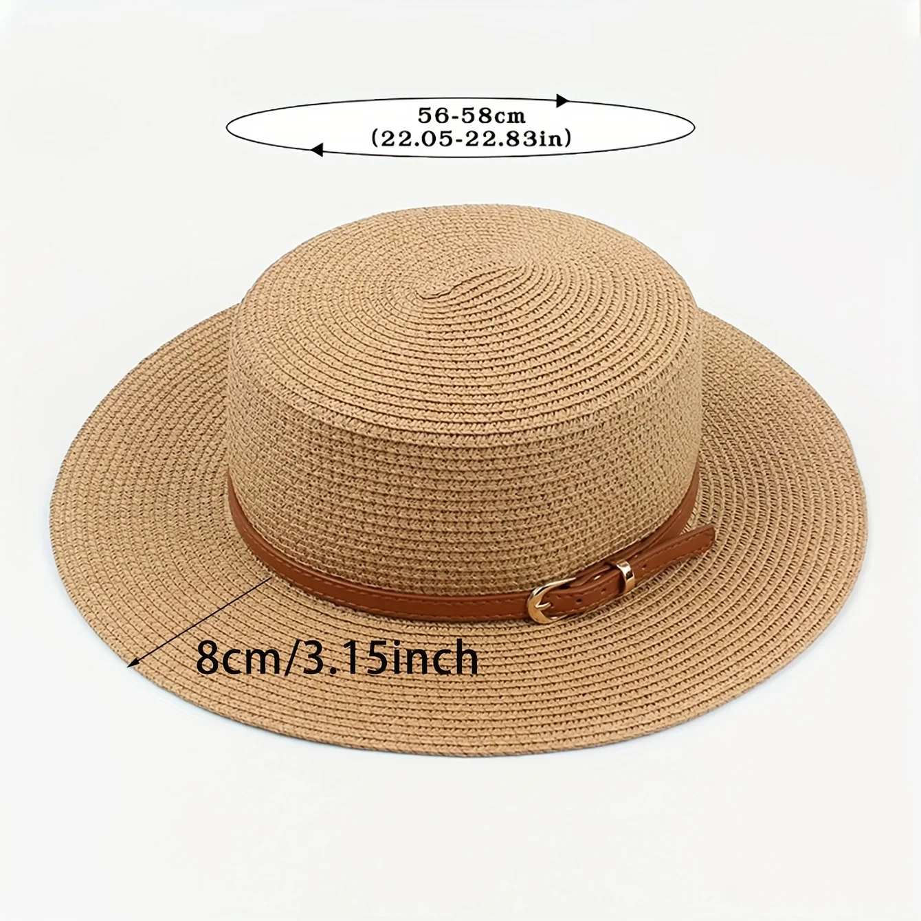 Women'S Wide Brim Sun Hat, Lightweight Flat Hat with Drawstring, Faux Fur, Solid Color, for All Seasons, Beach Accessories image 4