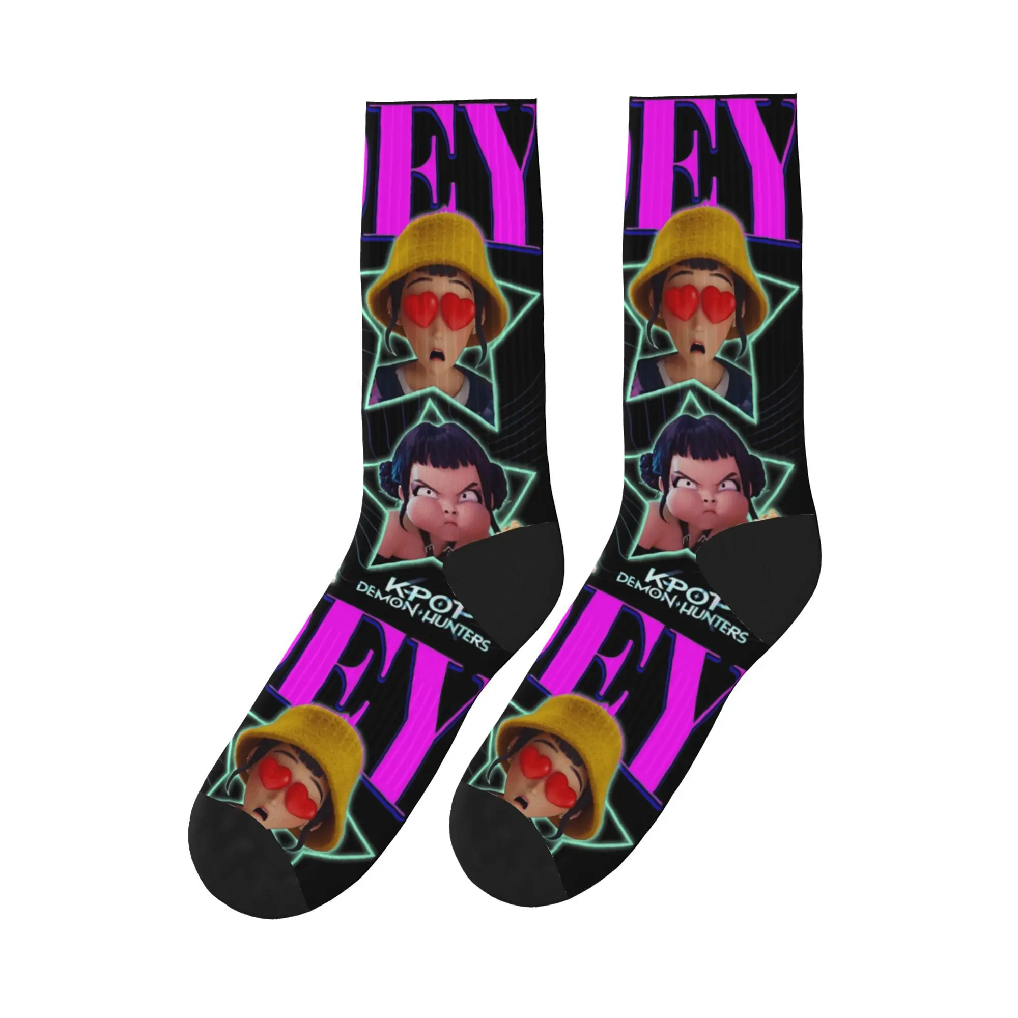 Calzini da uomo Zoey KPop Demon Hunters Film Calze Calzini traspiranti antisudore Calzini sportivi da corsa con grafica moderna autunnale