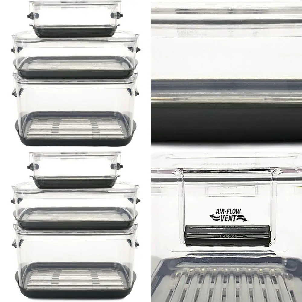 

3-Piece Prepworks ProKeeper Clear Food Storage Containers with Gray Leak-Proof Lids