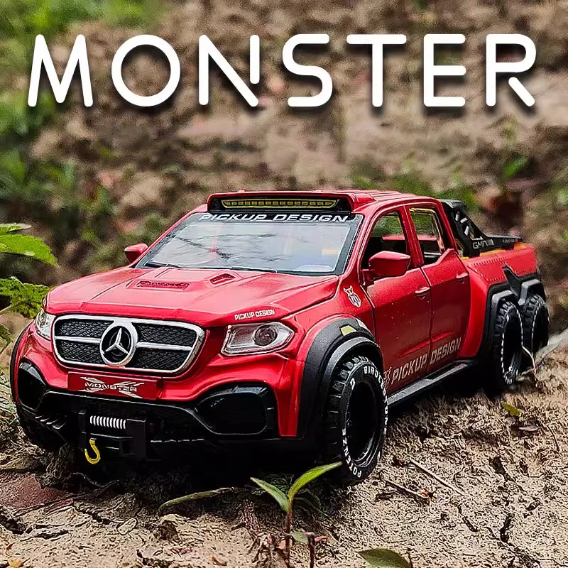 

1/28 Benzs X-CLASS EXY 6X6 PickupAlloy Model Car Toy Diecasts Metal Casting Sound and Light Car Toys For Children Vehicle