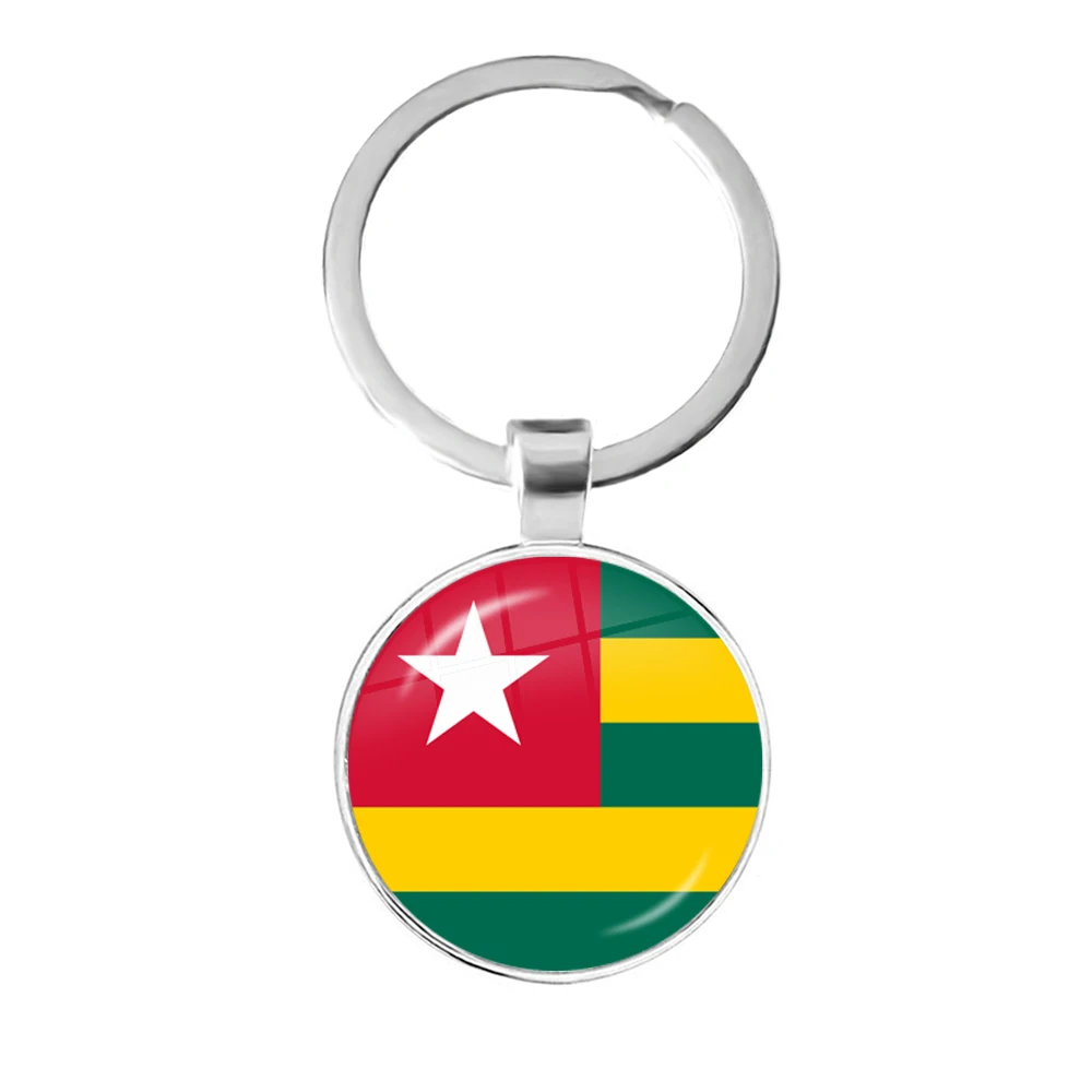 National Flag Glass Cabochon Keychain Sardova,Nicaragua,Mauritius,Honduras,Haiti,Togo,Bhutan, Belarus, Belize Keyring Keyholde