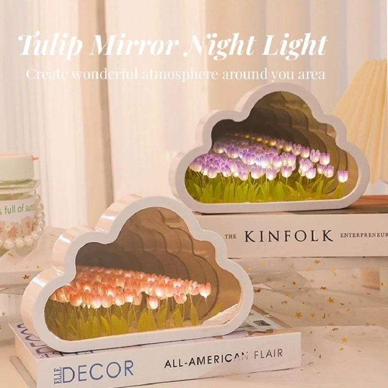 Tulipan Cloud Nightlight ręcznie robiony prezent DIY kwiat tulipana morze walentynki świąteczny prezent urodzinowy dla dziewczynek