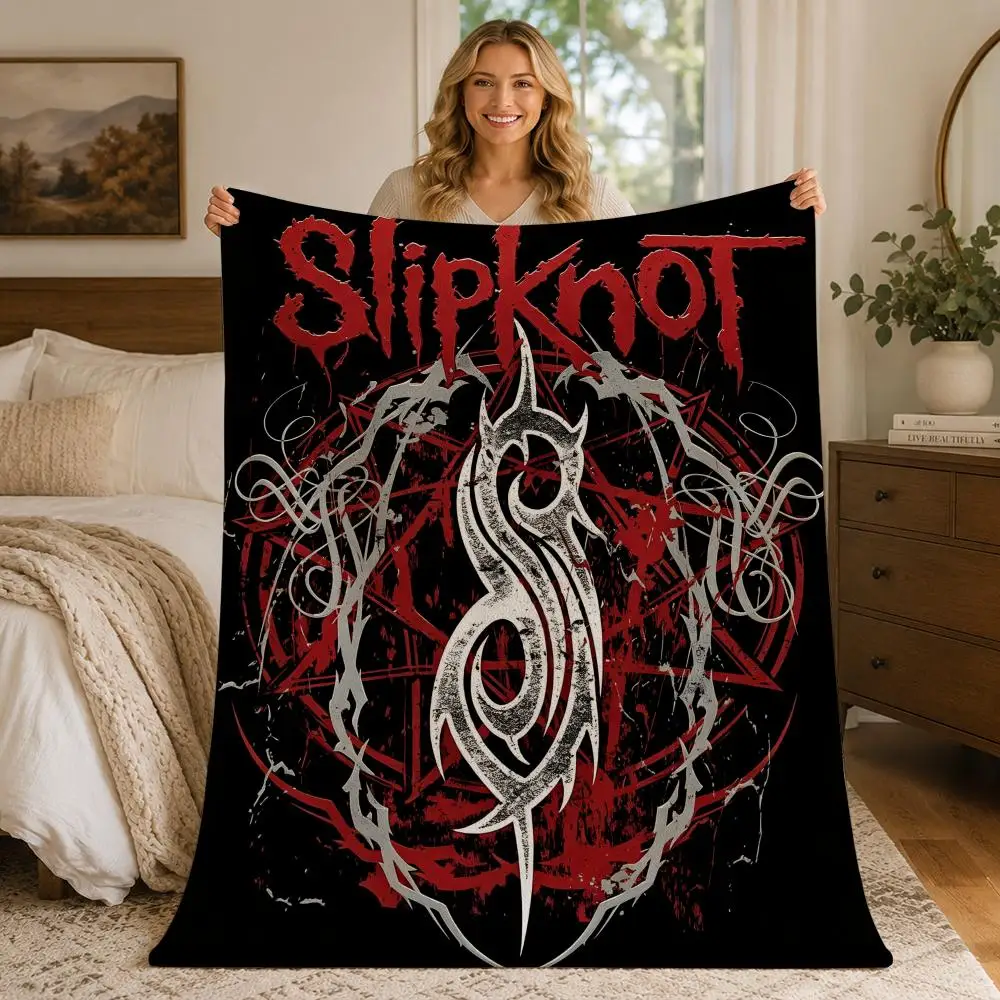 Music Metal Band Slipknot Throw Blankets Soft Warm Flannel Blanket Bedding for Bed Living room Home Sofa