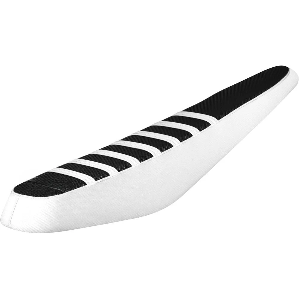 

Universal E-Bike Seat Cover, Black with Ribbed Design, White Side Panels (Color Side/Color Rib) (White/Black/White)